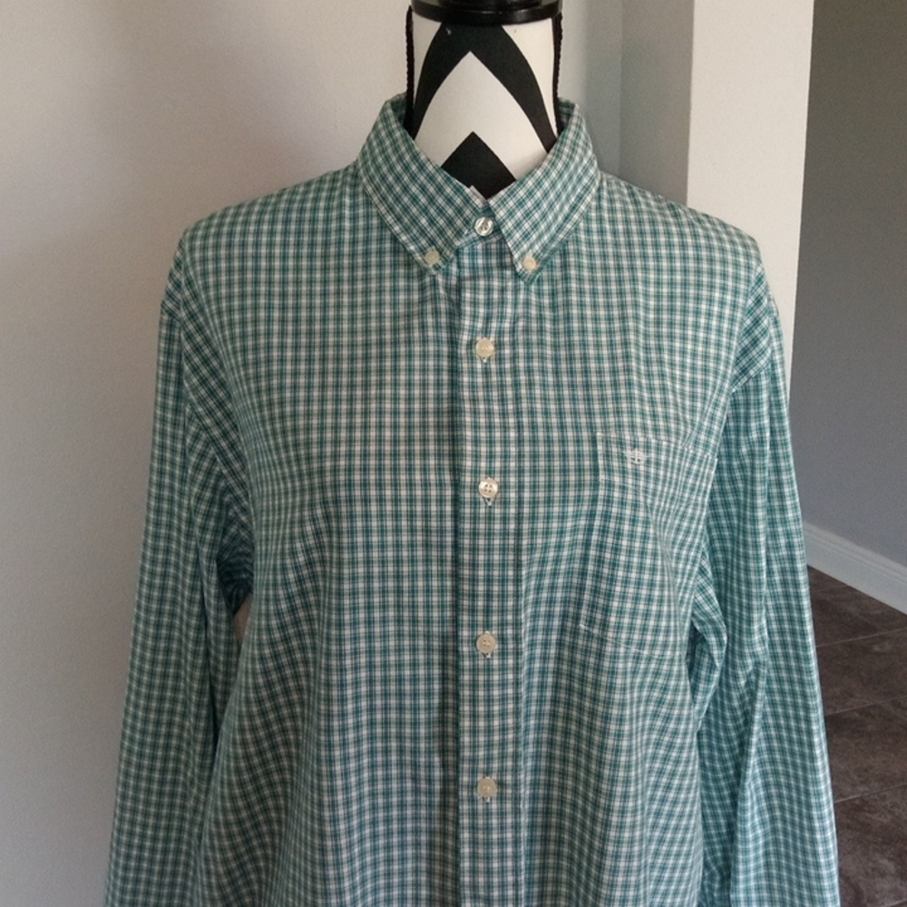Men's Dockers Green Plaid XL Shirt - Picture 3 of 6